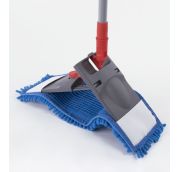 Швабра с флаундером 40см, черенок 80-120см, еврорезьба, насадка МОП микрофибра СИНЕЛЬ, LAIMA, 606314