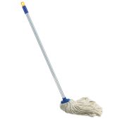 Швабра с веревочной насадкой, черенок 120 см, еврорезьба, 165 г (хлопок), ворс 26 см, LAIMA, 601470