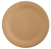 Тарелка картонная д 230  круглая крафт /10уп *100шт/ AVIORA (500шт) АРТ.411-086