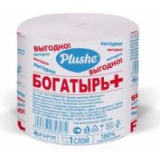 Туал Бумага Вторсырье Богатырь +, 1сл серая, без втулки, 30в уп.