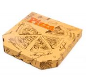 Короб под пиццу  цельный гофрокартон 330х330 бурый с печатью / 100шт