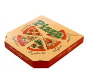 Короб под пиццу  цельный гофрокартон 350х350 бурый с печатью / 100шт