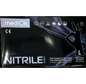 Перчатки нитриловые неопудр. Mediok L  / 100шт  ЧЕРНЫЕ плотные 4,0гр (Black+) (CARBON)