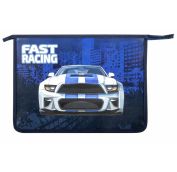 Папка для тетрадей ЮНЛАНДИЯ А4, 1 отделение, пластик, на молнии, 