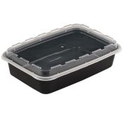 Контейнер.0,83л односекционный с крышкой чёрный (Покров) 150 шт/кор АРТ.1261