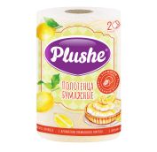 Полотенце Бумажное Plushe 2 сл, 1 рул., белое, с ароматом лимонного пирога, 18 шт в упаковке
