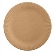 Тарелка картонная д 180  круглая крафт /20уп * 50шт/ AVIORA (1000шт) АРТ.411-154
