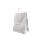 Пакет крафт с крученой ручкой б/п, 260х150х340 белый 70гр (250шт) Виридо