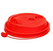 Крышка для стак. Покров д.90мм (0,300-0,500л) с закрыв. носиком красная МАТОВАЯ (20уп х50шт)(1000шт)