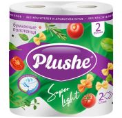 Полотенце Бумажное ПБ Plushe Super Light 2 слоя, 2 рулона.* 10 метров, белый, 12 в упаковке.