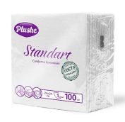 Салфетка Бум. 24*24 Plushe Standart, Микротис, 1сл, 100л., белая/паст, 20 в уп. (Бел). АРТ.9896 Б