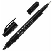 Маркер перманентный двусторонний BRAUBERG DUO, ЧЕРНЫЙ, наконечники 0,7/1 мм, 152210