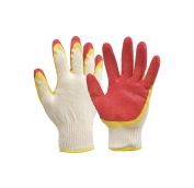 Перчатки рабочие ХБ двойная обливка оранжевые (200)