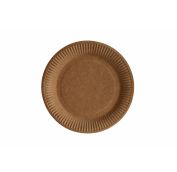 Тарелка картонная д 230  круглая крафт /10уп *100шт/ AVIORA (500шт) АРТ.411-086