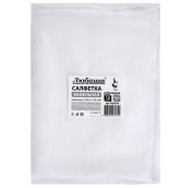 Салфетки ВАФЕЛЬНЫЕ отбеленные, 45х60 см, плотность 140(±10) г/м2, КОМПЛЕКТ 10 шт., ЛЮБАША, 606634