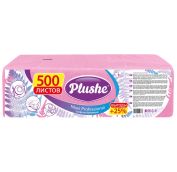 Салфетка Бум Plushe Maxi Professional, 1 сл, 500л, бел/пастель, сплошное, 4 в уп, (Розовый)