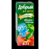 0,2л ДОБРЫЙ Персик-Яблоко 1*27 Тетрапак