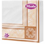 Салфетка Бум33 Plushe Premium DECOR, 2сл, 20л, белый (Коричневый) 30шт/уп