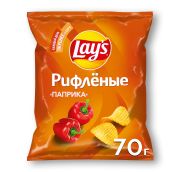 70гр.Чипсы ЛЕЙС  Рифленые Паприка 1/25